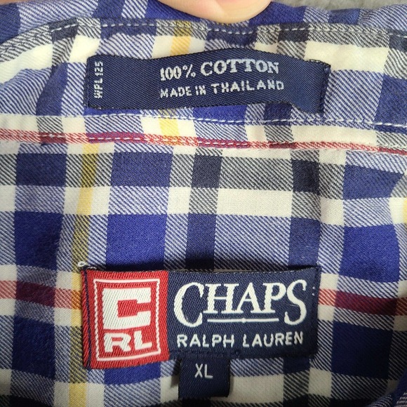 Chaps Ralph Lauren Shirt Men's XL Multicolor‎ Plaid Button Down Cotton - Picture 3 of 11